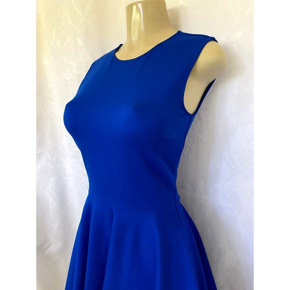Diane von Furstenberg Jeannie Fit And Flare Dress Sleeveless Royal Blue … - Picture 3 of 8